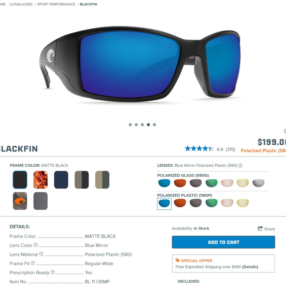 Costa | Blackfin Polarized Sunglasses